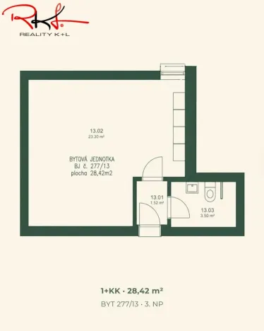 Prodej bytu 1+kk, Roudnice nad Labem, Havlíčkova, 29 m2