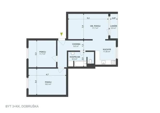Pronájem bytu 3+kk, Dobruška, Orlická, 75 m2