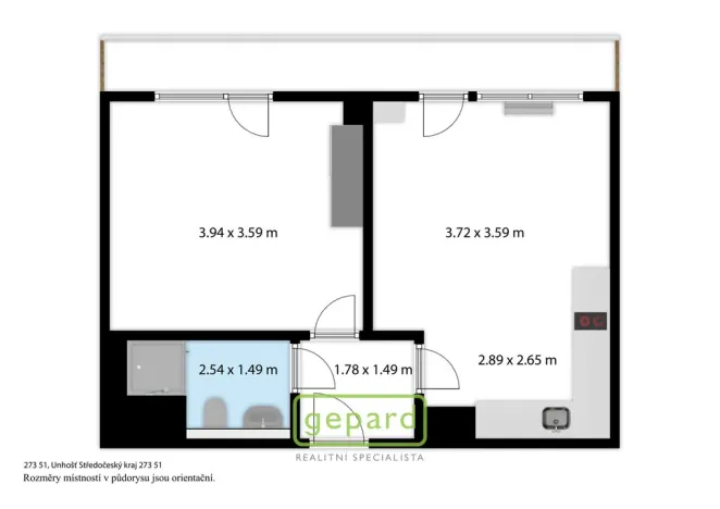 Prodej bytu 2+kk, Unhošť, Karla Čapka, 35 m2