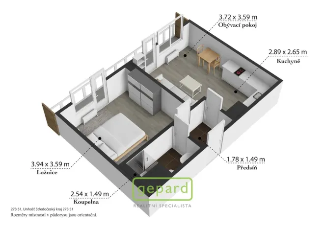Prodej bytu 2+kk, Unhošť, Karla Čapka, 35 m2