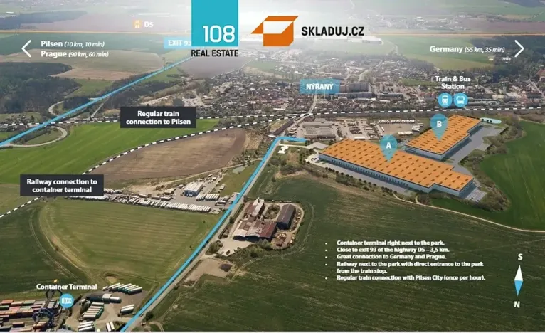Pronájem skladu, Úherce, 15000 m2