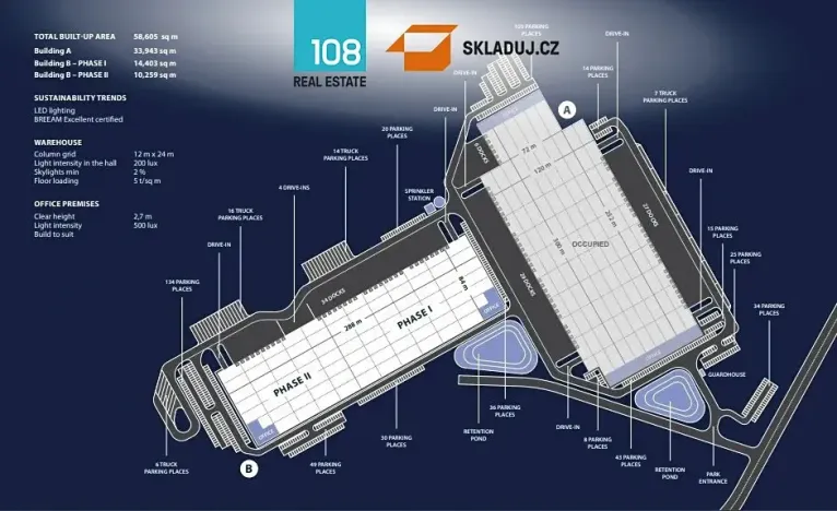 Pronájem skladu, Úherce, 15000 m2