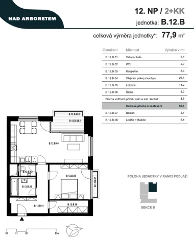 Prodej bytu 2+kk, Brno - Černá Pole, třída Generála Píky, 69 m2