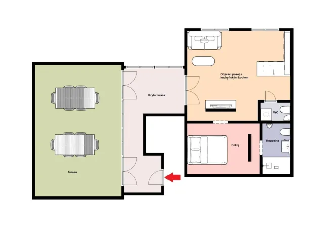 Pronájem bytu 2+kk, Vojkovice, 84 m2