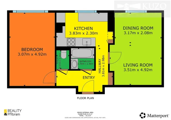 Pronájem bytu 2+1, Příbram, Březohorská, 51 m2