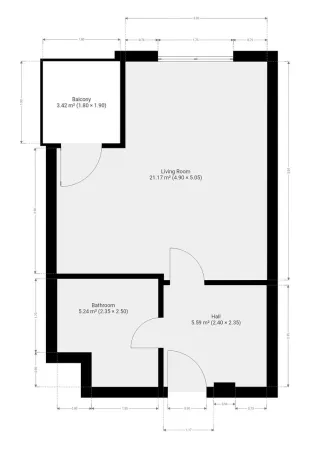 Pronájem bytu 1+kk, Praha - Vysočany, Strnadových, 34 m2