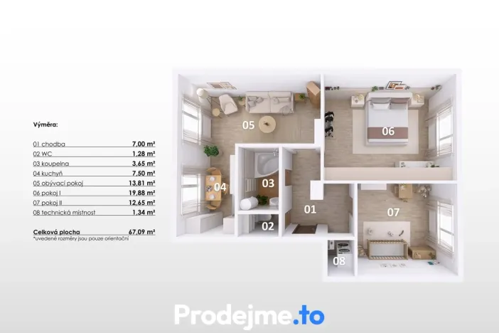 Prodej bytu 3+kk, Šatov, 68 m2