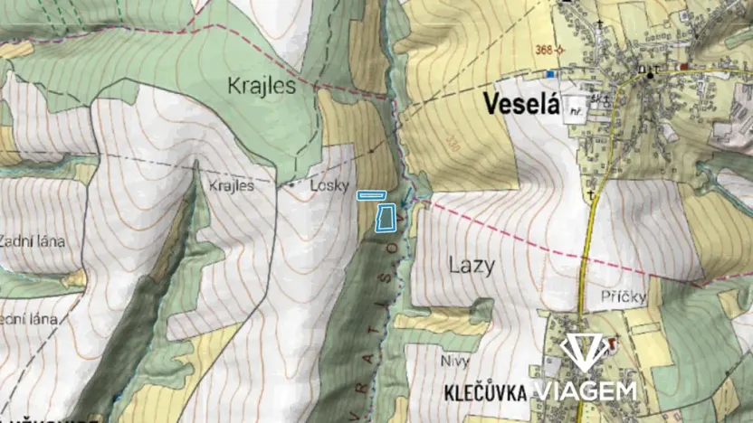 Prodej podílu lesa, Zlín, 1077 m2