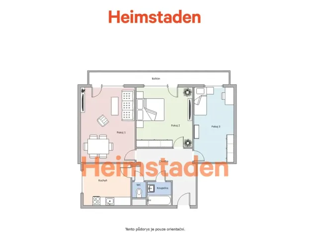 Pronájem bytu 3+1, Orlová - Lutyně, Školní, 61 m2