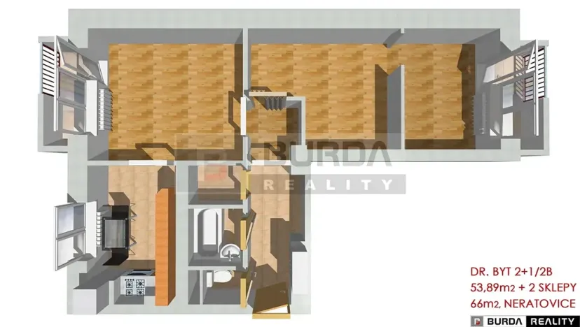 Prodej bytu 2+1, Neratovice, 66 m2
