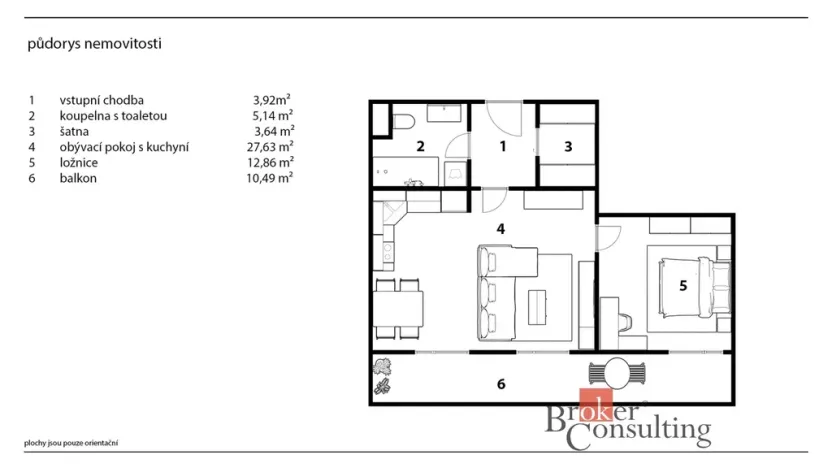 Prodej bytu 2+kk, Poděbrady - Poděbrady V, Vrchlického, 56 m2
