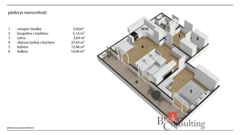 Prodej bytu 2+kk, Poděbrady - Poděbrady V, Vrchlického, 56 m2