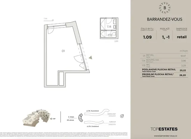 Pronájem obchodního prostoru, Praha - Hlubočepy, Dostalové, 25 m2