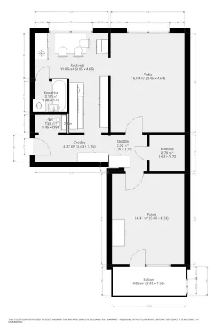 Pronájem bytu 2+1, Brno - Bystrc, Vondrákova, 61 m2