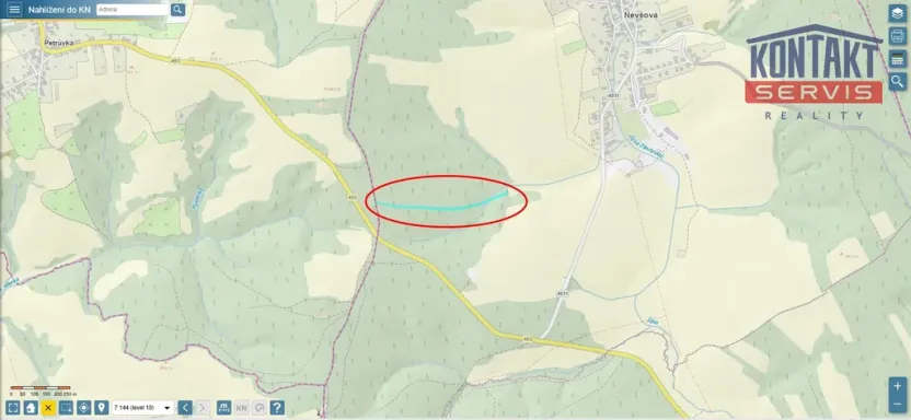 Prodej lesa, Slavičín - Nevšová, 4599 m2