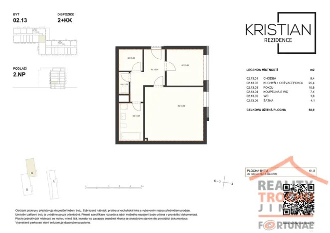 Prodej bytu 2+kk, Hradec Králové, Pod Zámečkem, 58 m2