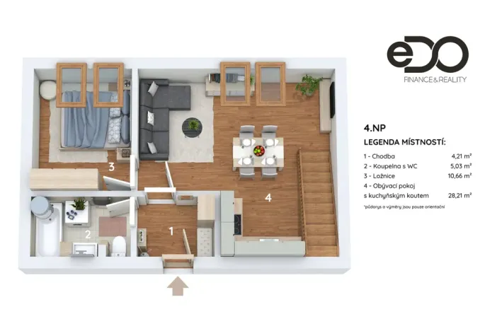 Prodej bytu 2+kk, Neveklov, Pod Radnicí, 56 m2