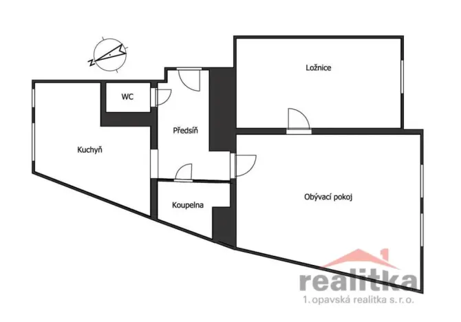 Pronájem bytu 2+1, Opava - Předměstí, Nákladní, 60 m2