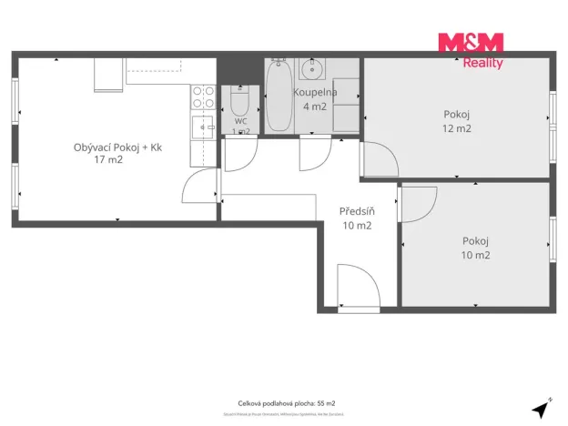Prodej bytu 3+kk, Králův Dvůr, Popelky Biliánové, 56 m2