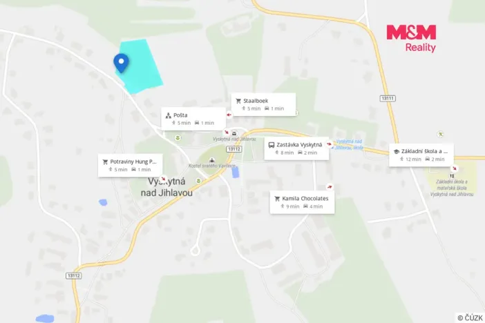 Prodej pozemku pro bydlení, Vyskytná nad Jihlavou, 5720 m2