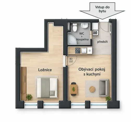 Pronájem bytu 2+kk, Olešná, 32 m2