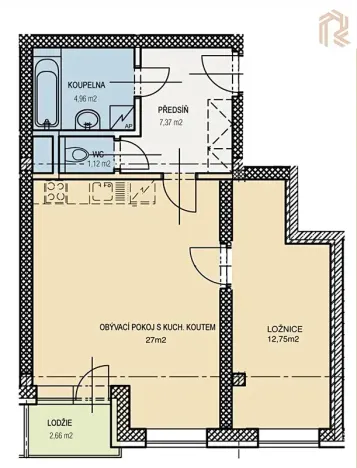 Pronájem bytu 2+kk, Praha - Libuš, V koutě, 57 m2