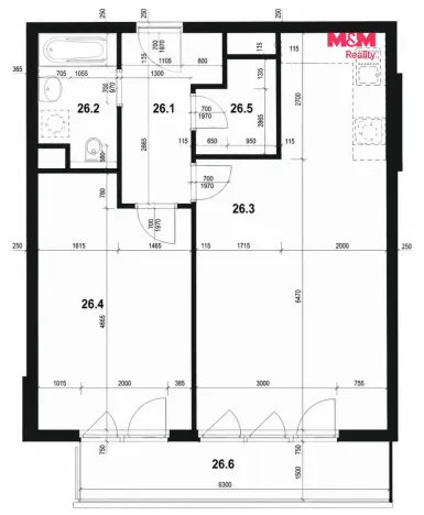 Pronájem bytu 2+kk, Praha - Letňany, Hlučkova, 60 m2