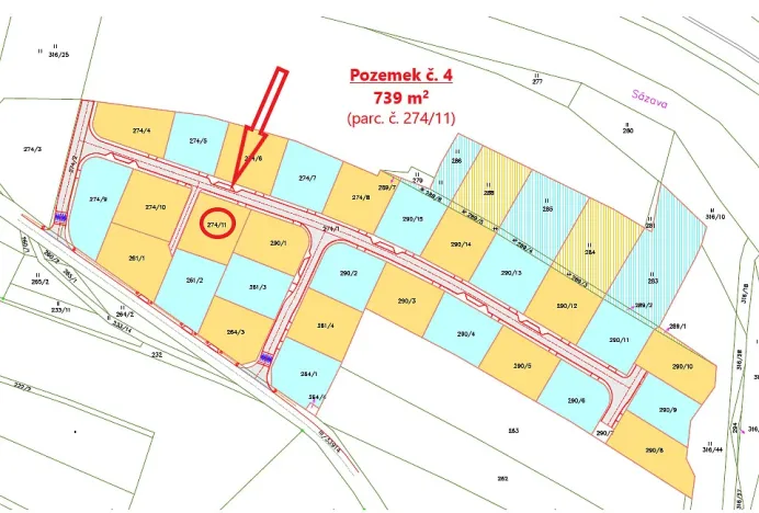 Prodej pozemku, Zruč nad Sázavou, 739 m2