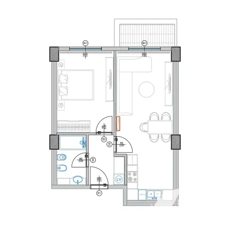 Prodej bytu 2+kk, Qerret, Albánie, 61 m2