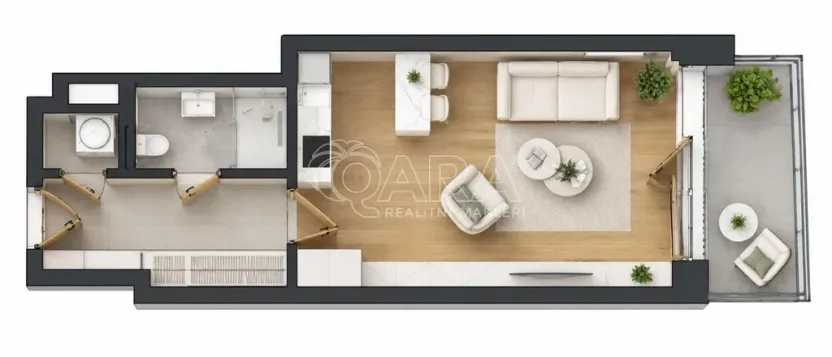 Pronájem bytu 1+kk, Praha - Karlín, Švarcova, 36 m2