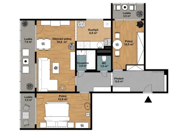 Prodej bytu 3+kk, Kladno - Kročehlavy, Benešovská, 82 m2