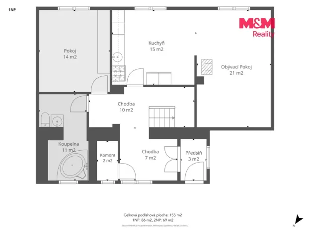 Prodej rodinného domu, Králův Dvůr - Počaply, nám. 1. máje, 155 m2