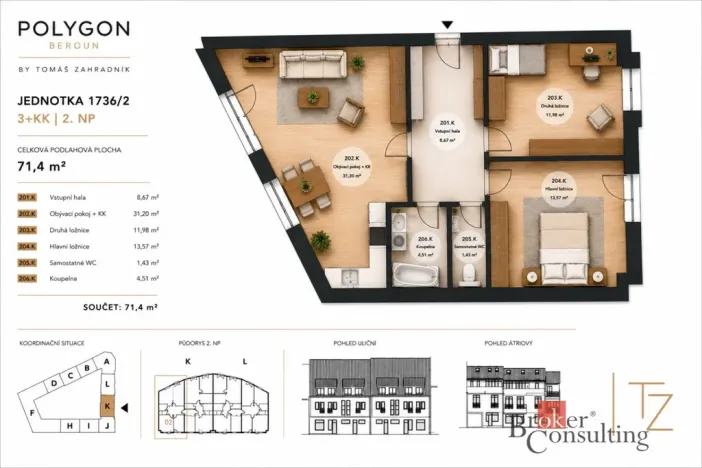 Prodej bytu 3+kk, Beroun - Beroun-Město, Nám. M.Poštové, 71 m2