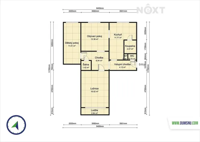 Prodej bytu 3+1, Šumperk, Čsl. armády, 70 m2