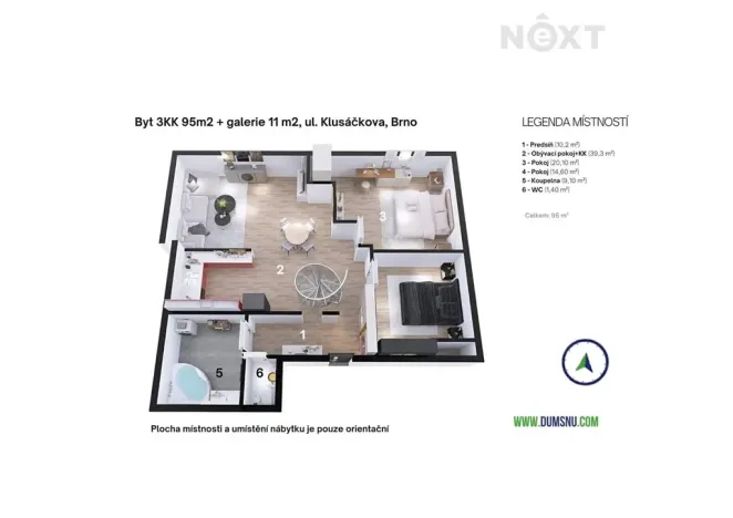 Prodej bytu 3+kk, Brno, Klusáčkova, 95 m2