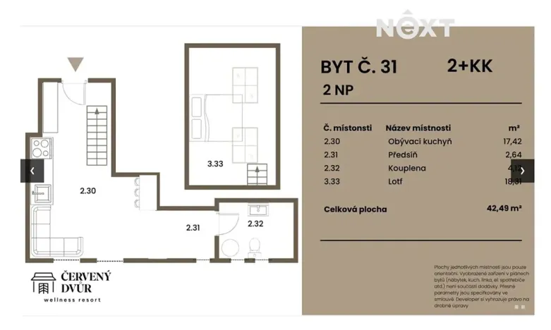 Prodej bytu 2+kk, Rapotín, Výzkumníků, 42 m2