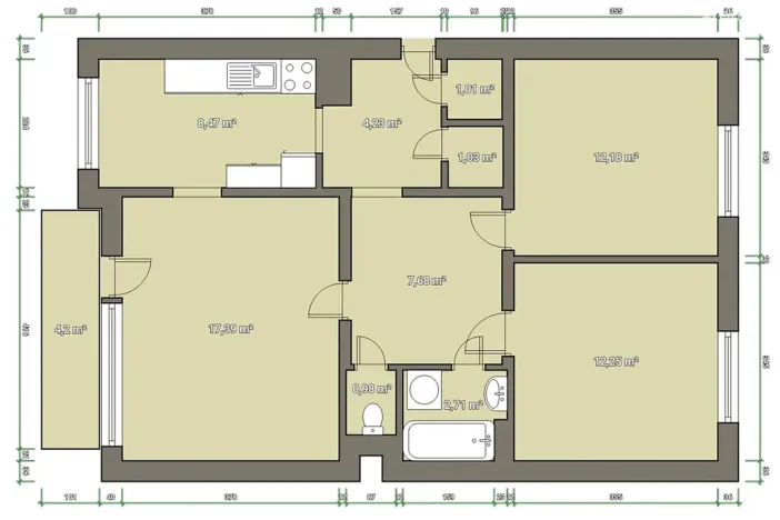 Prodej bytu 3+1, Brno, Vltavská, 65 m2