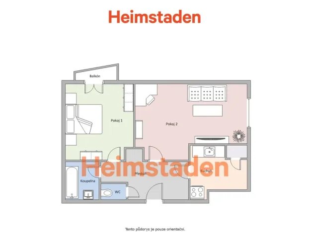 Pronájem bytu 2+1, Orlová - Poruba, Spojenců, 50 m2