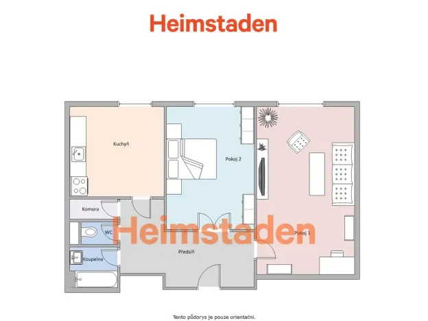 Pronájem bytu 2+1, Havířov - Město, Na Nábřeží, 56 m2