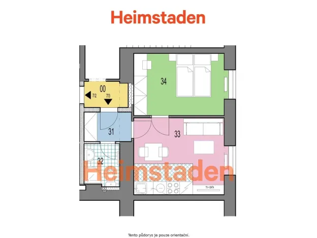 Pronájem bytu 1+1, Ostrava - Poruba, Dělnická, 28 m2