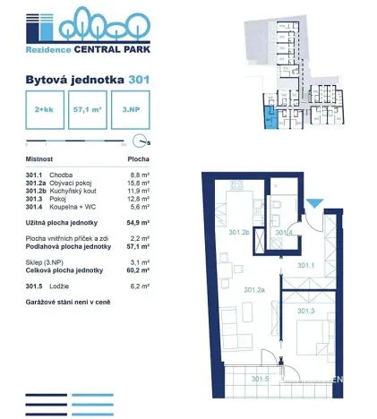 Pronájem bytu 2+kk, Brno, Lidická, 57 m2