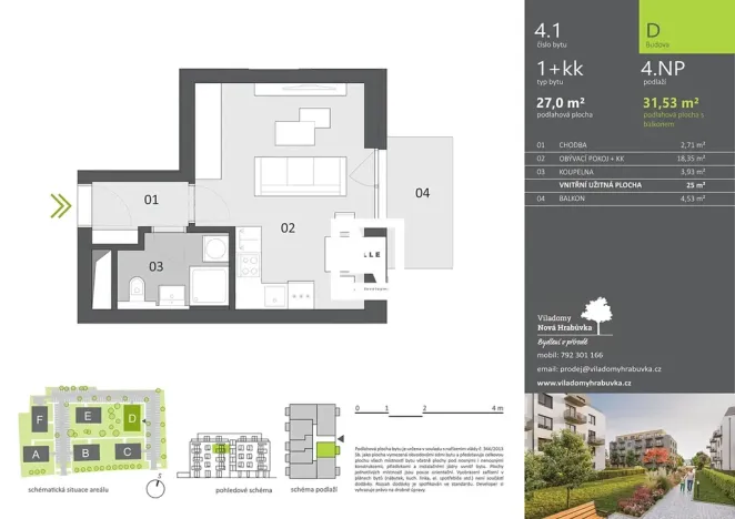 Pronájem bytu 1+kk, Ostrava, 27 m2