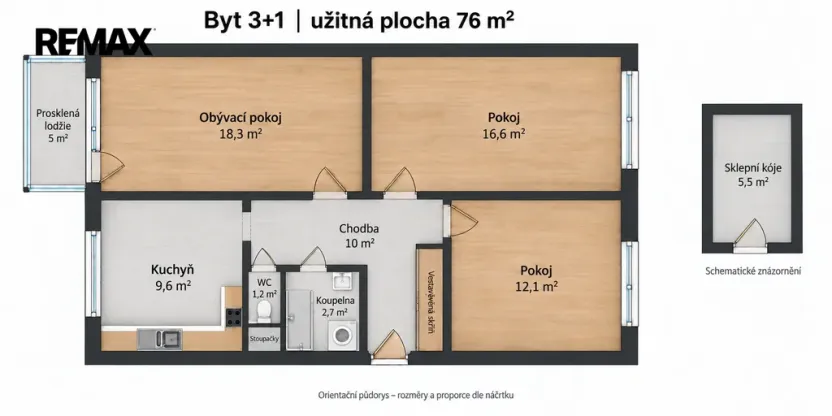 Pronájem bytu 3+1, Havlíčkův Brod, Na Spravedlnosti, 76 m2