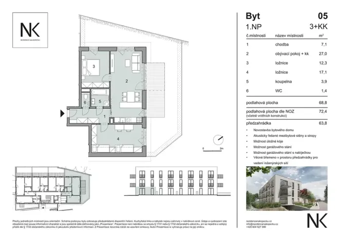 Prodej bytu 3+kk, 69 m², Na Kopečku, Třeboň II