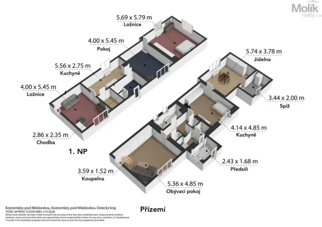 Prodej rodinného domu, Kostomlaty pod Milešovkou, Pod kovárnou, 208 m2