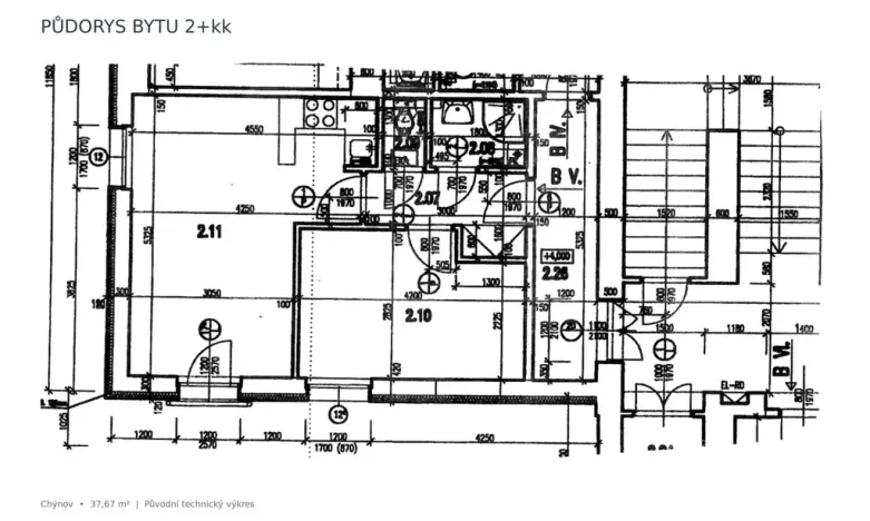 Pronájem bytu 2+kk, Chýnov, Bílkova, 37 m2