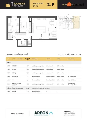 Pronájem bytu 3+kk, Ostrava, Na Burni, 79 m2