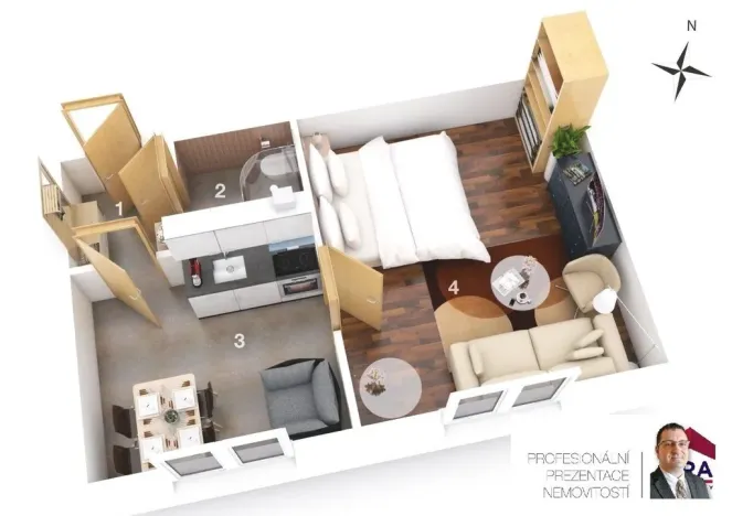 Pronájem bytu 1+1, Praha - Smíchov, Radlická, 35 m2