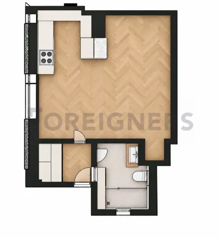 Pronájem bytu 1+kk, Praha - Žižkov, Čajkovského, 31 m2