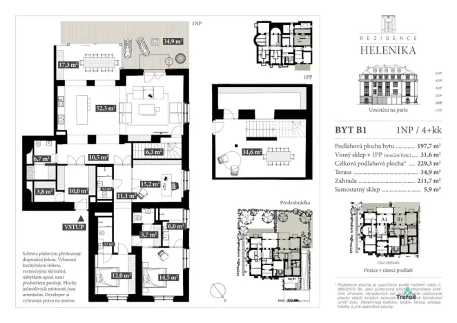 Pronájem bytu 5+kk, Praha - Vinohrady, Helénská, 230 m2